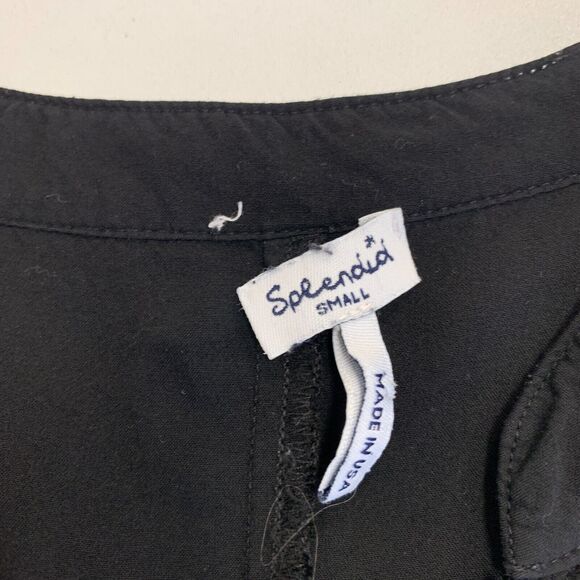 Splendid Tank Dress Womens S Small Black Rayon Unlined Front Button Placket - Picture 7 of 11